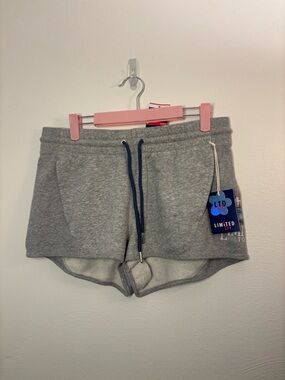 Limited Too Gray Graphic Fleece Drawstring Shorts Size Medium